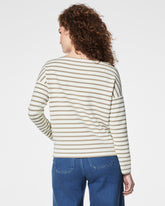 SPANX AirEssentials® Boat Neck Top | Fawn Stripe